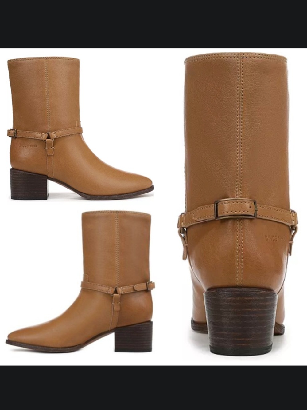 FRANCO SARTO Kian  Leather Rounded Toe  Mid-Calf Pull on Bootie